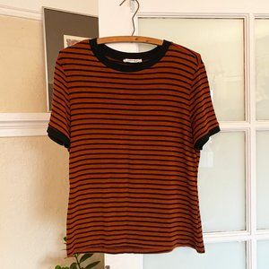 Rust and black striped shirt